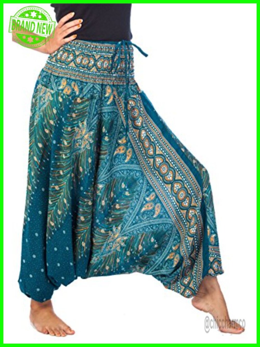 Rayon Harem Pants Loose Fit Wide Leg Yoga Beach Jumpsuit